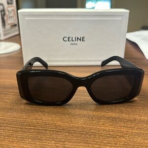 Brand new black Celine Triomphe Acetate Rectangle Sunglasses